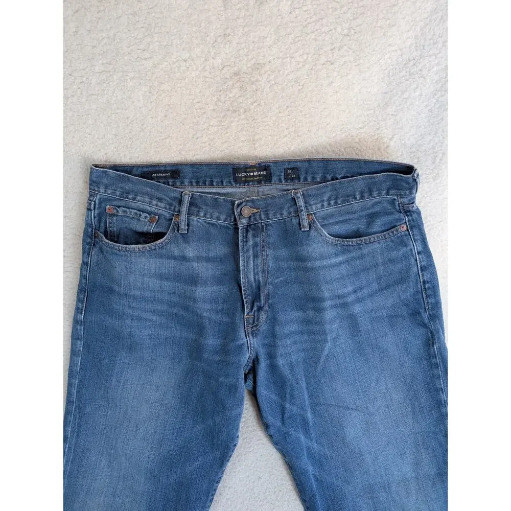 Lucky Brand 363 Straight Jeans Mens 38x24 Denim Medium Wash 5 Pocket